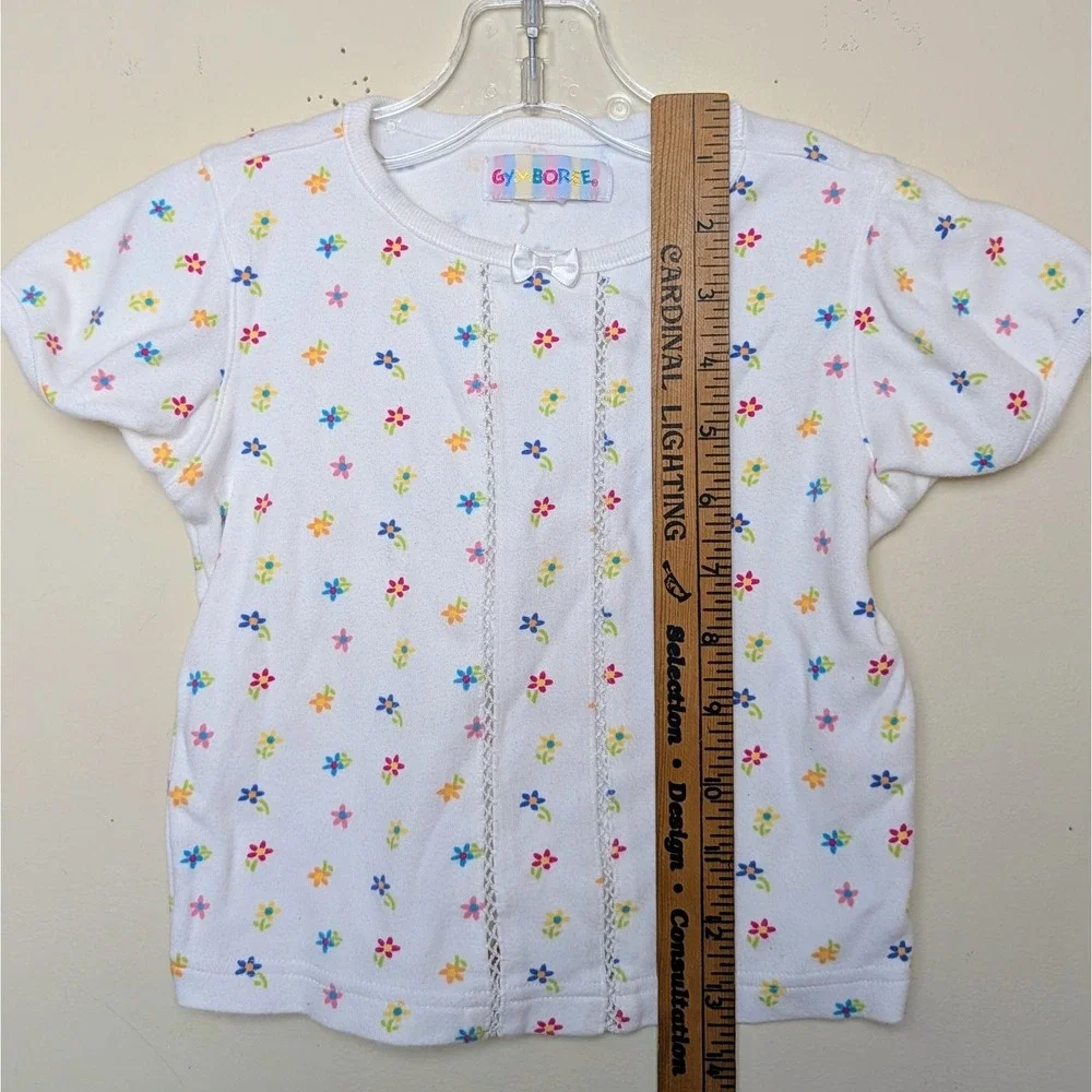 Vintage Gymboree Rainbow Tag Floral Lace Short Sleeve Top Girls Size 18-24 Month